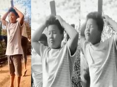 Watch: बच्चे के सिर पर रखकर ईंट तोड़ रहा था लड़का, फिर हुआ ये खतरनाक हादसा, देखें वीडियो