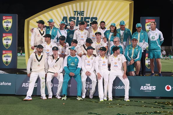 WATCH: Australian Team Stops Champagne Celebration For Usman Khawaja After Winning Ashes 4-0 WATCH: Australian Team Stops Champagne Celebration For Usman Khawaja After Winning Ashes 4-0