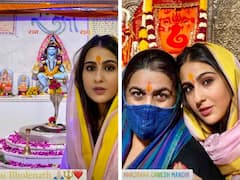 After Mahakaleshwar, Sara Ali Khan & Her Mother Amrita Singh Seek Blessings At Khajrana Ganesh Temple In Indore