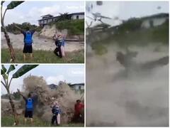 Watch: वीडियो बनाने के लिए सुनामी के सामने चले गए लोग, पल भर में हो गए पानी में गायब, हैरान कर देगा मंजर