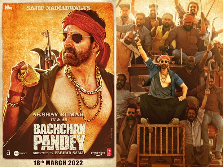Akshay Kumar announces the theatrical release date of Bachchan Pandey with new posters Bachchan Pandey : खिलाडी अक्षय कुमारच्या 'बच्चन पांडे'चा मुहूर्त ठरला, पोस्टर शेअर करत जाहीर केली रिलीज डेट