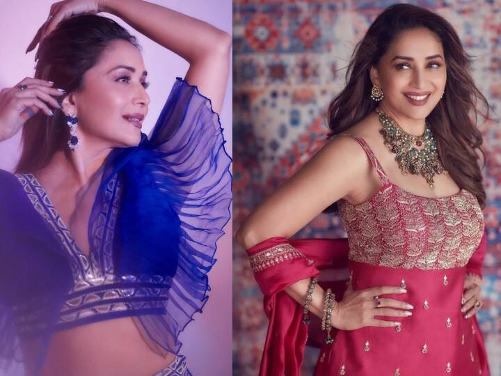 మాధురీ దీక్షిత్ గురించి తెలియనివారంటూ ఎవరూ ఉండరు. ఒకప్పుడు బాలీవుడ్‌ను ఒక ఊపు ఊపిన మాధురీ దీక్షిత్.. అప్పటికీ.. ఇప్పటికీ అలాగే ఉన్నారు. వయస్సు మీద పడుతున్నా.. ఆమె మరింత యవ్వనంగా కనిపిస్తూ అమ్మాయిలకు అసూయ కలిగిస్తున్నారు. ప్రస్తుతం మాధురీ తన భర్తతో కలిసి ఓ నిర్మాణ సంస్థను నడుపుతున్నారు. 1967లో ముంబయిలో జన్మించిన మాధురీ దీక్షిత్ 2019లో విడుదలైన ‘టోటల్ ధమాల్’ చిత్రంలో కనిపించారు. తాజాగా ఆమె పోస్ట్ చేసిన ఈ ఫొటోలు చూస్తే.. ఆమె వయస్సు 54 ఏళ్లంటే అస్సలు నమ్మలేరు. - Image Credit: Madhuri Dixit/Instagram