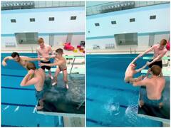 Watch: शख्स को स्वीमिंग पूल पर प्रैंक करना पड़ा भारी, वीडियो देखकर नहीं रुकेगी आपकी हंसी!