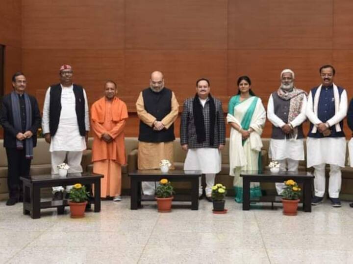 UP Elections 2022: BJP announces alliance with Apna Dal and Nishad Party UP Election 2022: बीजेपी ने अपना दल और निषाद पार्टी से गठबंधन का किया एलान, दिया 300 पार का नारा