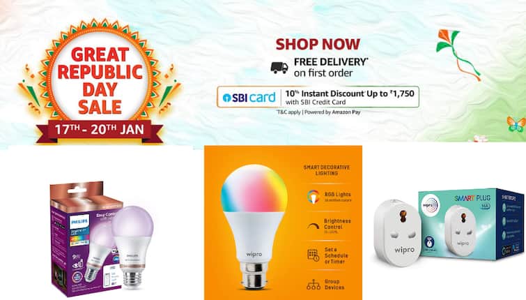 Amazon Great Republic Day Sale Wipro Philips Smart LED Smart Light Dengan Alexa Best Smart Plug Untuk Peralatan Rumah