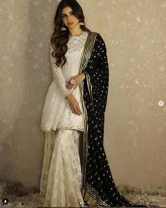 લગ્નના સમાચારો વચ્ચે મૌની રોયની વ્હાઇટ એન્ડ ગોલ્ડન શરારામાં તસવીરો આવી સામે