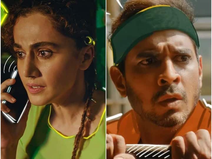 'Loop Lapeta' Character Poster: Taapsee Pannu As Savi And Tahir Raj Bhasin As 'Satya' Look Compelling 'Loop Lapeta' Character Poster: Taapsee Pannu As Savi And Tahir Raj Bhasin As 'Satya' Look Compelling