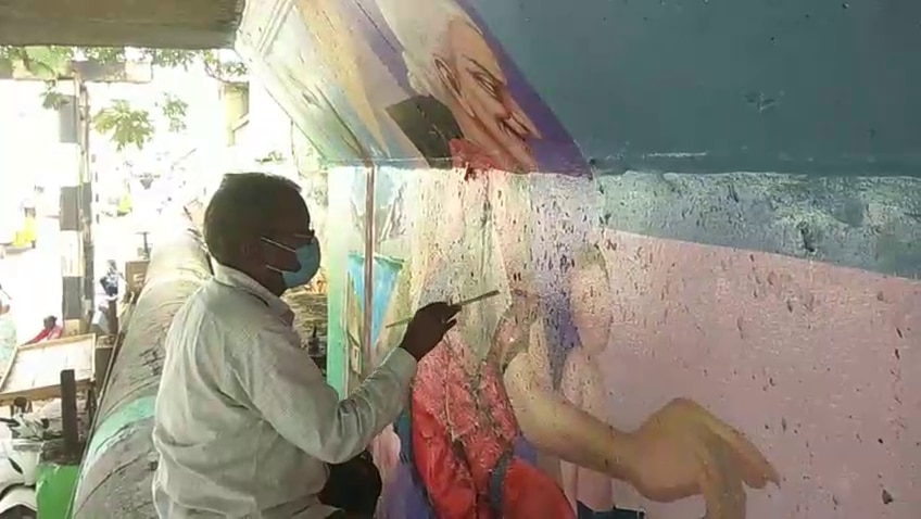 Nellore Paintings Artists : ఓ కుంచె చేసిన అద్భుతం...  నెల్లూరులో గోడలు మాట్లాడుతున్నాయి