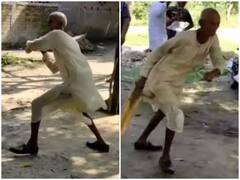 Watch: बुजुर्ग शख्स ने जोरदार अंदाज में खेला क्रिकेट, फुर्ती देख दंग रह गए यूजर्स