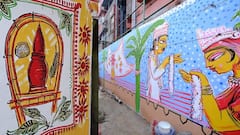 Gantchhora: দেওয়াল জুড়ে 'গাঁটছড়া'-র সাজ, বেহালার এই বস্তিকে এখন চেনাই দায়!