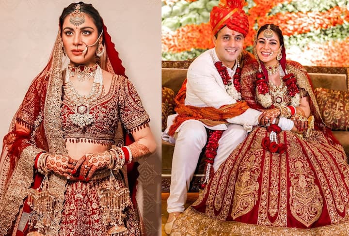 नाक में पहनी नथ में मोतियों का काम था, वहीं कानों में हार से मेल खाते झुमके उनके लुक को जोधा वाला टच दे रहा था.