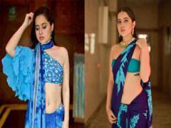तेरी नजर उर्फी, उर्फी, उर्फी: जालीदार ब्लू साड़ी में जब झलका Urfi Javed का हीरे सा रूप, ऑफ शोल्डर ब्लाउज में चेहरे पर दिखा चैन छीन लेने वाला नूर