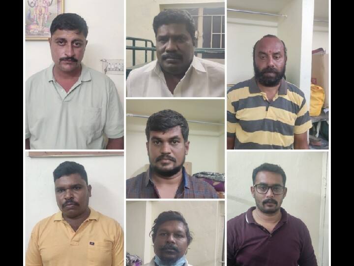 Arrest of gang who robbed by pretending to be income tax officials in cinema style in coimbatore வருமானவரித்துறை அதிகாரிகள் போல் நடித்து 15 லட்சம் அபேஸ் செய்த 7 பேர் கைது