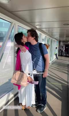 Shriya Saran: ఎయిర్‌పోర్ట్‌లో శ్రియ‌కు లిప్‌లాక్ ఇచ్చిన భ‌ర్త‌