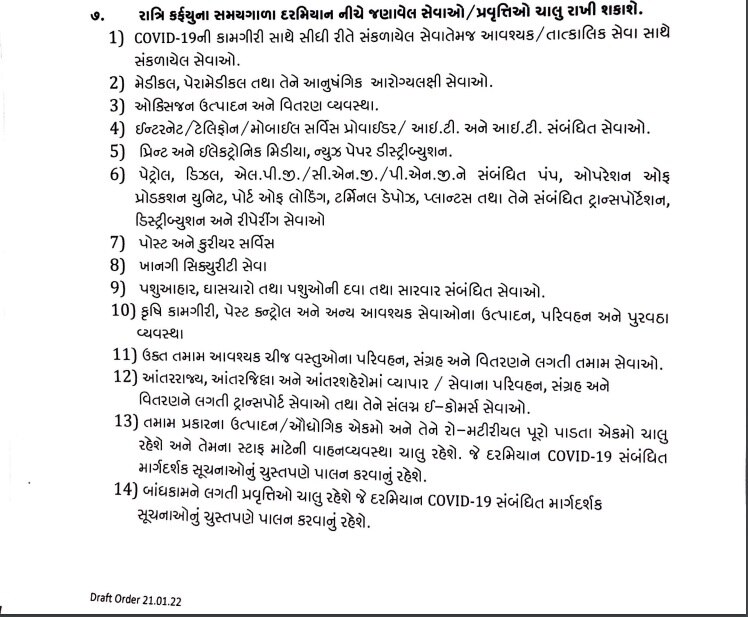 Gujarat Night Curfew : કઈ 14 કામગીરી સાથે સંકળાયેલા લોકોને નહીં લાગું પડે નાઇટ કર્ફ્યૂ?