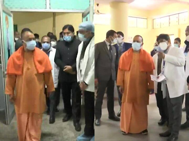 CM Yogi Adityanath In Aligarh: उत्तर प्रदेश के मुख्यमंत्री योगी आदित्यनाथ शनिवार को अलीगढ़ पहुंचे और वहां उन्होंने पंडित दीनदयाल उपाध्याय संयुक्त चिकित्सालय का दौरा किया. इस दौरान सीएम योगी ने कोविड 19 के मरीजों का हालचाल भी जाना. डालिए इन तस्वीरों पर एक नजर...