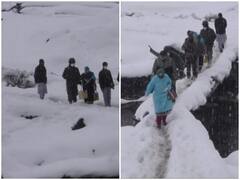 बर्फ की चादर में लिपटी वादियां, देखिए Jammu Kashmir में बर्फबारी की ताजा और खूबसूरत तस्वीरें