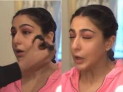 Sara Ali Khan : अरे देवा! मेकअप करत असतानाच साराच्या चेहऱ्यावजळ फुटला बल्ब! पाहा video