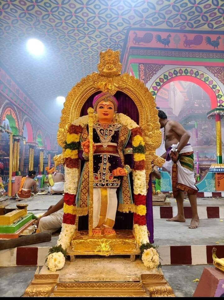 அலங்கரிக்கப்பட்ட முருகன் சிலை