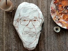 Balasaheb Thackeray : शिवसेनाप्रमुख बाळासाहेबांना कलाकारांचं अनोखं अभिवादन, स्टोन आर्टसह आपट्याच्या पानावर चित्र साकारलं