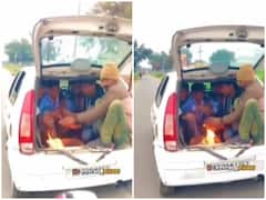 Watch: कंपकंपाती ठंड से बचने के लिए कार में किया खतरनाक जुगाड़, देखने वाले हुए हैरान
