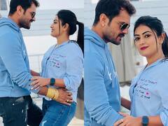 Khesari Lal Yadav Photos: अपनी इस कोस्टार के साथ Twinning करते नजर आए खेसारी लाल यादव, देखें दोनों का रोमांटिक अंदाज