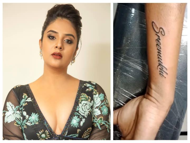 Sreemukhi's crazy fan gets her name tattooed on his hand SreeMukhi: శ్రీముఖి పేరును చేతి మీద టాటూగా వేయించుకున్న క్రేజీ ఫ్యాన్