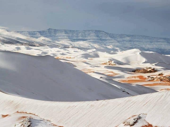 Snowfall has occurred in the Sahara Desert for the fifth time in 42 years | Photo: Twitter/@Strange_Sounds