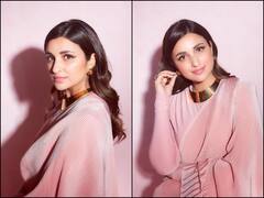 IN PICS | Parineeti Chopra Exudes Major Retro Vibes In A Pink Pleated Crush Saree