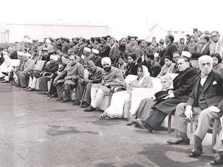 Dr BR Ambedkar (7th from right) among other dignitaries at India's first Republic Day parade on January 26, 1950 | Photo: Wikimedia Commons