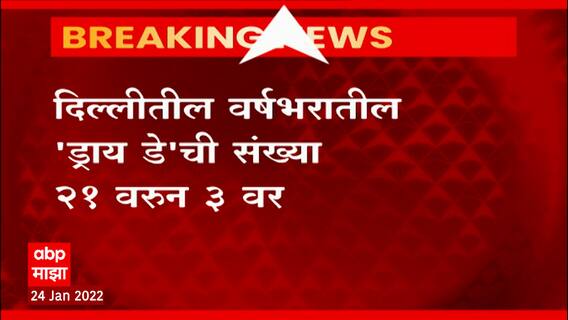 Delhi Dry Day: दिल्ली सरकारने वर्षभरातील ड्राय डेची संख्या 3 वर आणली ABP Majha