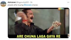 Zomato શેરમાં કડાકો બોલતા મીમ્સ વાયરલ થયા, શેર ખરીદનારાઓએ કહ્યું - અરે ચૂનો લાગી ગયો.....