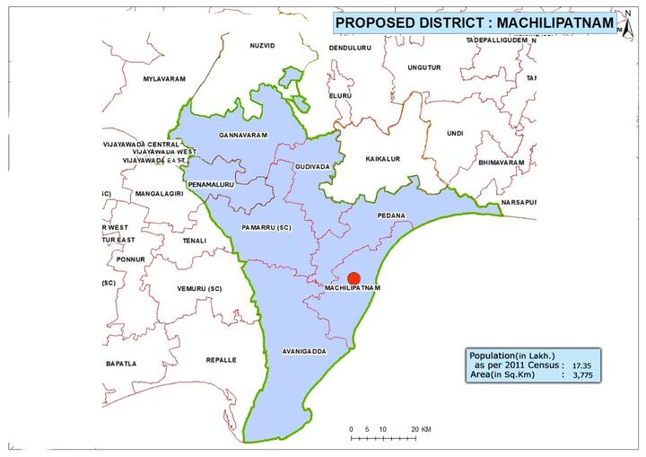 మచిలీపట్నం కేంద్రంగా కృష్ణా జిల్లా
