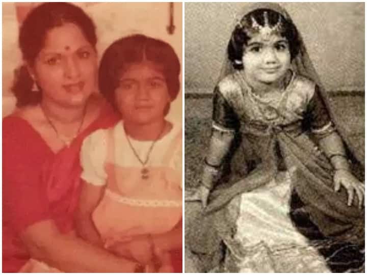This Little girl sitting on mothers Sunanda Shetty lap is a bollywood actress shilpa shetty Guess Who: मम्मी की गोद में बैठ क्यूट पोज दे रही ये मासूम बच्ची आज है बॉलीवुड की सबसे परफेक्ट फिगर वाली एक्ट्रेस, पहचानने में छूटे लोगों के पसीने