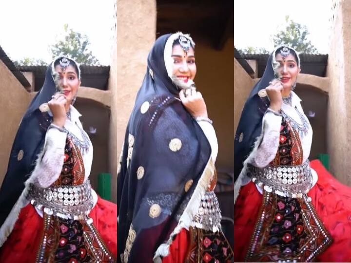 Sapna Choudhary Dance Video instagram hayanvi dancer desi queen sapna viral post Sapna Choudhary Video: पैरों में पायल, लहंगा लाल, सिर पर दुपट्टा काला, सपना चौधरी का देसी अंदाज देख फैन्स हुए घायल