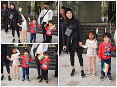 Republic Day 2022: Cuteness Alert! Sunny Leone's Kids Wave Tricolor, Wish Happy Republic Day To Paparazzi- See Pics