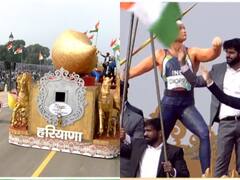 Republic Day 2022 : राजपथ पर दिखी 'खेल में नंबर वन' थीम के साथ हरियाणा की झांकी, देखें तस्वीरें