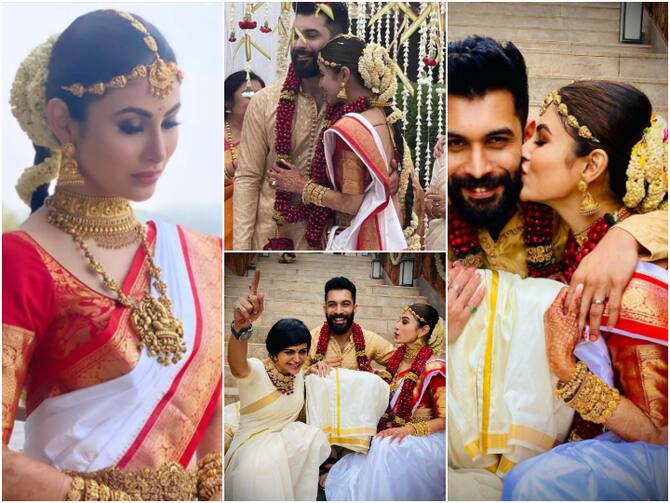 Mouni Roy-Suraj Nambiar's Wedding Pics From Goa, Couple Married In South  Indian Style Wedding