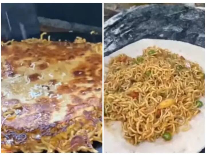 Watch: शख्स ने बनाया मैगी पराठा, सोशल मीडिया यूजर्स बोले- ऐसे अत्याचार मत करो मैगी पर Street food seller make maggie parantha social media users says dont do this with maggie at least Watch: शख्स ने बनाया मैगी पराठा, सोशल मीडिया यूजर्स बोले- ऐसे अत्याचार मत करो मैगी पर