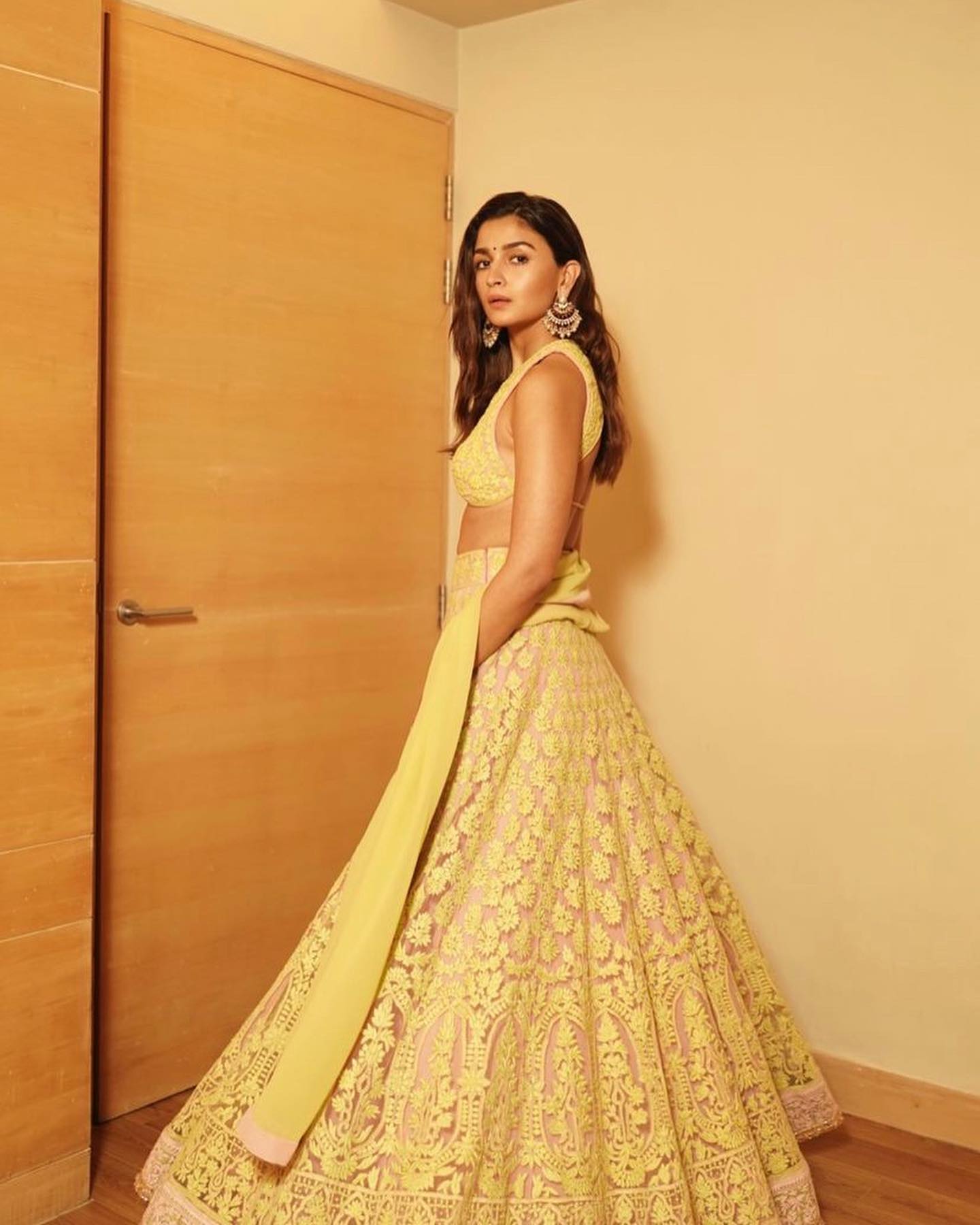 Alia Bhatt's yellow and ice blue Anita Dongre lehenga is a lesson in  wearing contrasting colours | VOGUE India