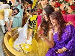 Mouni's Pre-Wedding Ceremony: मौनी रॉय की शादी की रस्मों में दोस्तों ने यूं बढ़ाई रौनक, देखिए हल्दी-मेहंदी सेरेमनी की खूबसूरत तस्वीरें