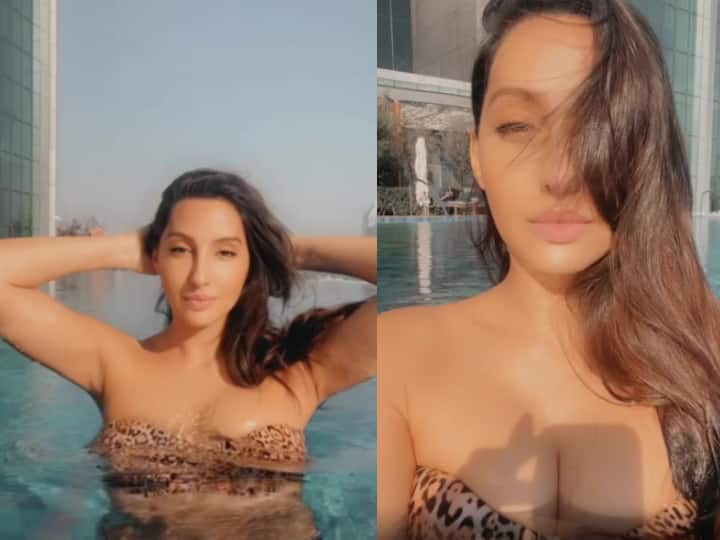Nora Fatehi: लेपर्ड प्रिंट बिकिनी पहन स्विमिंग पूल में उतरीं नोरा फतेही, ये अंदाज देख अच्छे-अच्छों के उड़ गए होश! Nora Fatehi looks amazing in leopard print bikini as she chills in the pool Nora Fatehi: लेपर्ड प्रिंट बिकिनी पहन स्विमिंग पूल में उतरीं नोरा फतेही, ये अंदाज देख अच्छे-अच्छों के उड़ गए होश!