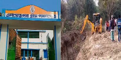 Malda: 100 Days Work JCB problem in Malda allegations of corruption Malda: ১০০ দিনের কাজে দুর্নীতির অভিযোগ, মালদার মানিকচকে তুঙ্গে তরজা