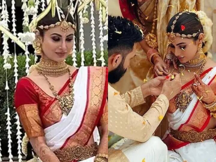 mouni roy wore a special jwellery at her wedding with suraj nambiar Mouni Roy Wedding: दुल्हन बनीं मौनी रॉय के गहने में ऐसा क्या है खास, देखकर आप भी कहेंगे उन्हें धार्मिक