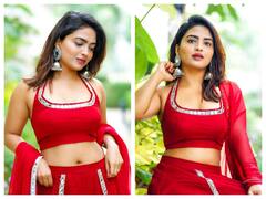 Alekhya Harika: దేత్తడి... ఎరుపు రంగు లెహంగాలో హారిక అమ్మాడి!