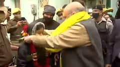 Mathura पहुंचे Amit Shah, बांके बिहारी के भी किये दर्शन | चुनाव फटाफट