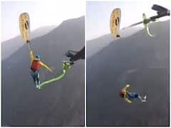 Watch: शख्स ने की हवा में कई हजार फीट ऊपर रस्सी पर चलने की कोशिश, धड़कने बढ़ा देगा वीडियो