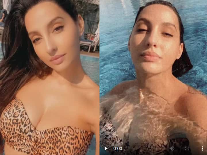 Nora Fatehi: लेपर्ड प्रिंट बिकिनी पहन स्विमिंग पूल में उतरीं नोरा फतेही, ये अंदाज देख अच्छे-अच्छों के उड़ गए होश!