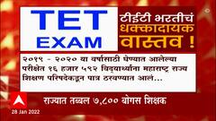 TET Exam Special Report : TET भरतीचं धक्कादायक वास्तव; राज्यात तब्बल 7,800 बोगस शिक्षक ABP Majha