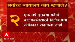 12 MLA Suspension : BJP 12 आमदारांच्या निलंबनाबाबत सर्वोच्च न्यायालय काय म्हणालं? ABP Majha